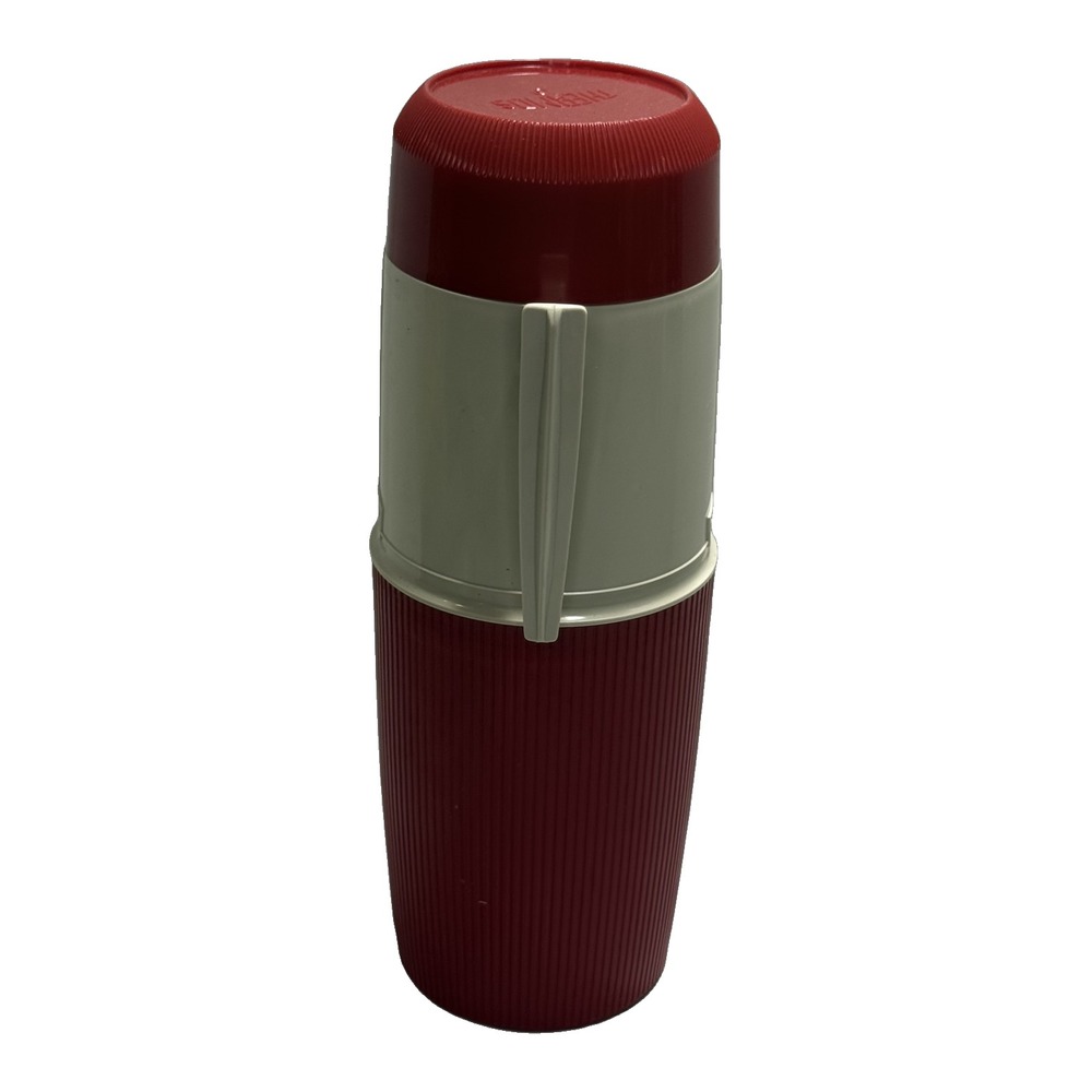 Vintage Thermos Brand Quart Wide Mouth Vacuum Jar Red - Picture 3 of 9